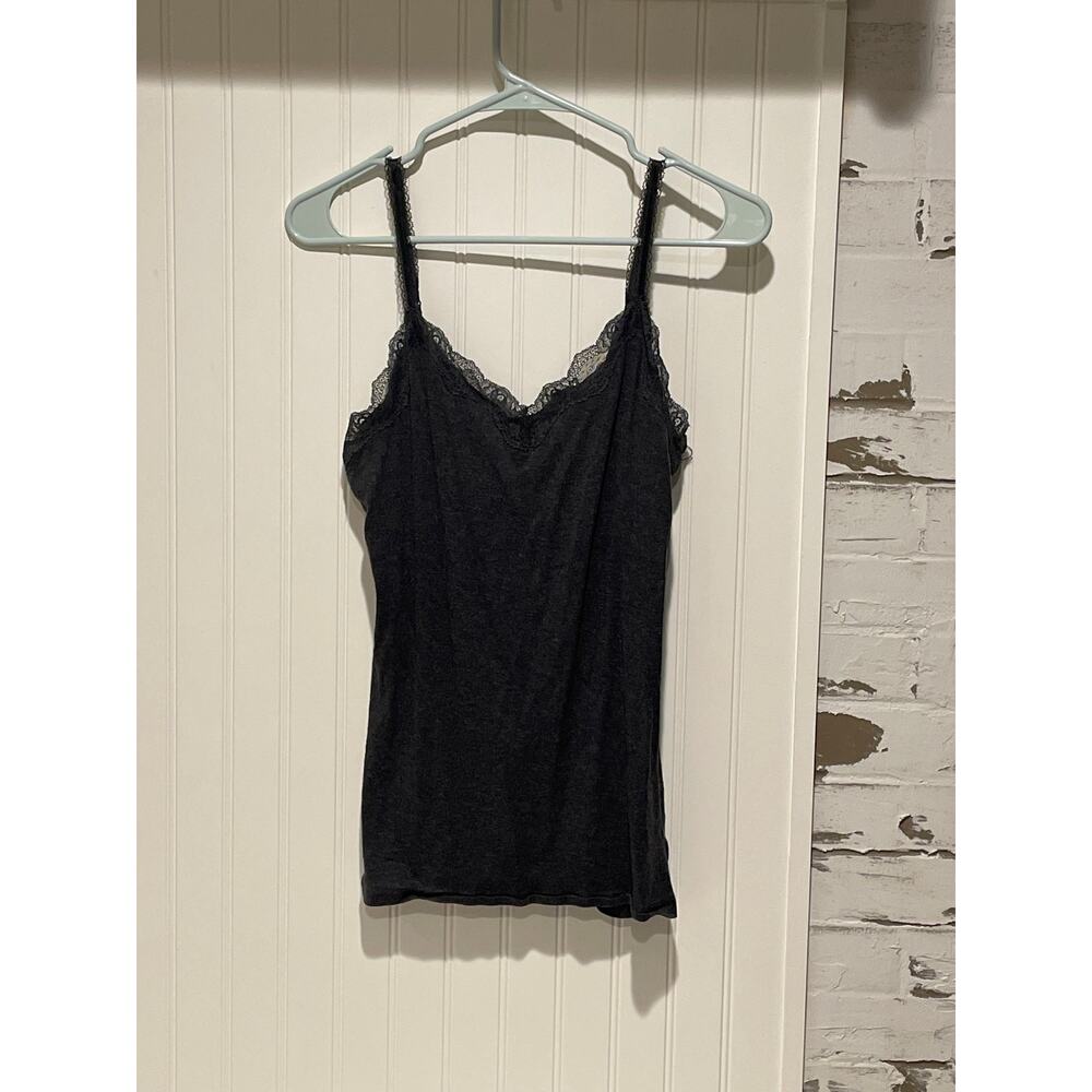 Old navy lace tank top dark gray adjustable strap medium